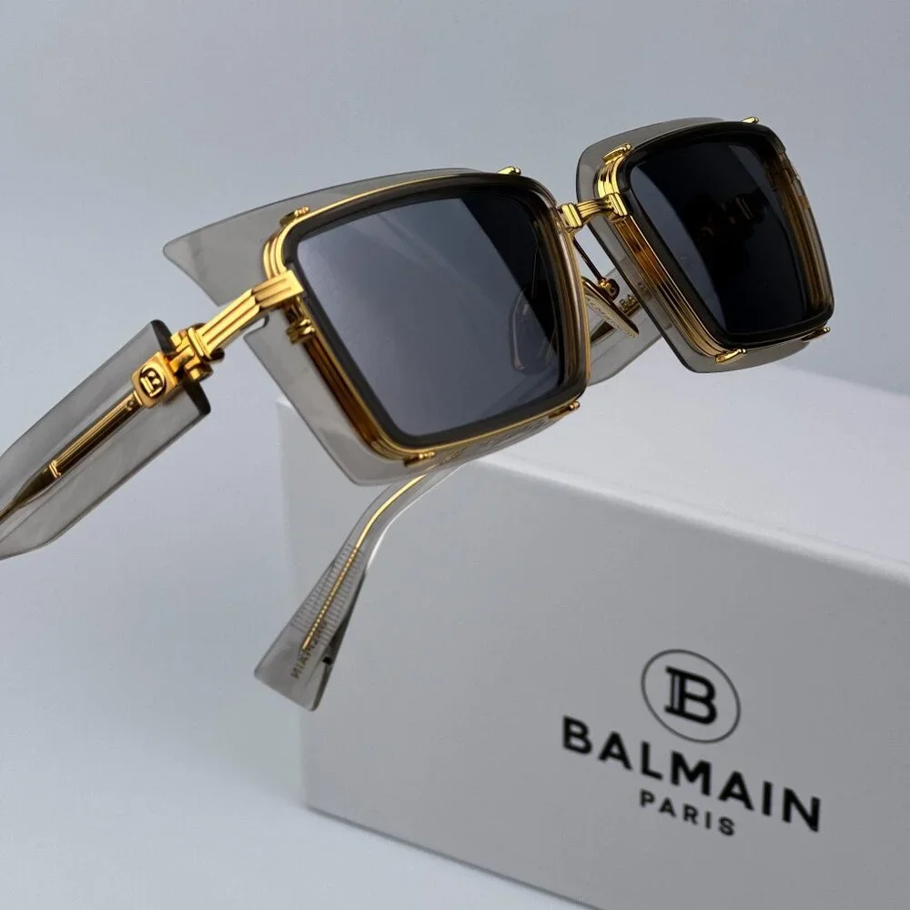 Balmain ADMIRABLE BPS-130B-52 Men BRAND NEW Sunglasses Titanium Grey Crystal